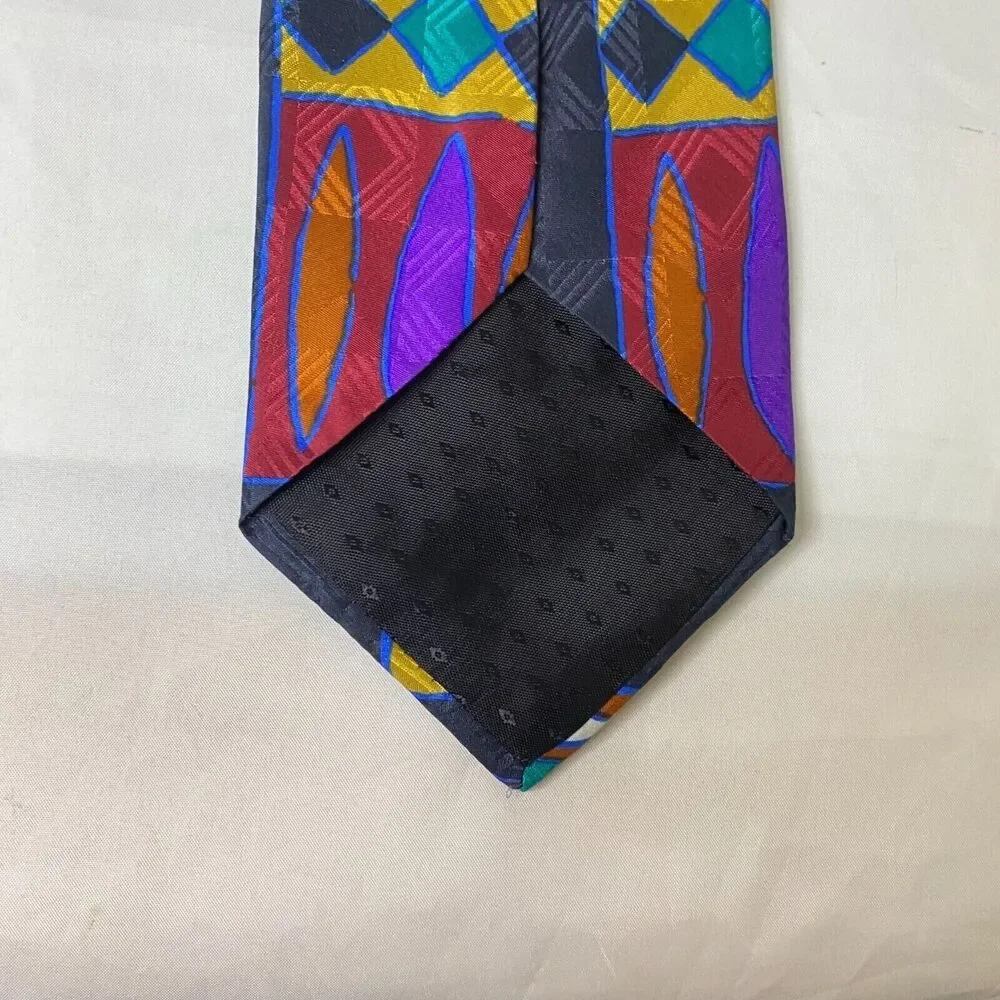 #6602 Bugatti Multi-colored Abstract Men's Necktie, Tie